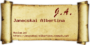 Janecskai Albertina névjegykártya